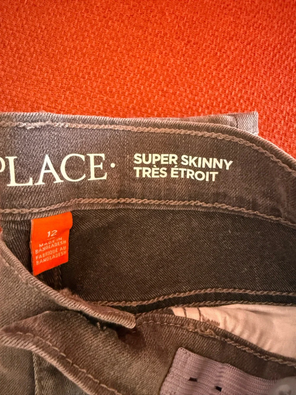 Children’s place Gray Skinny Stretch Jeans - Boys size 12 New